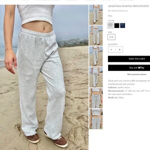Brandy Melville Anastasia Waffle Sweatpants S/M
